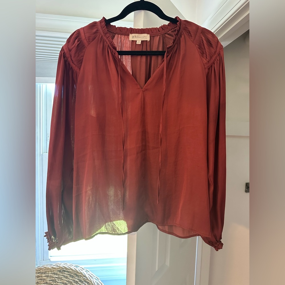 Philosophy S Women's Rust Blouse with should detail